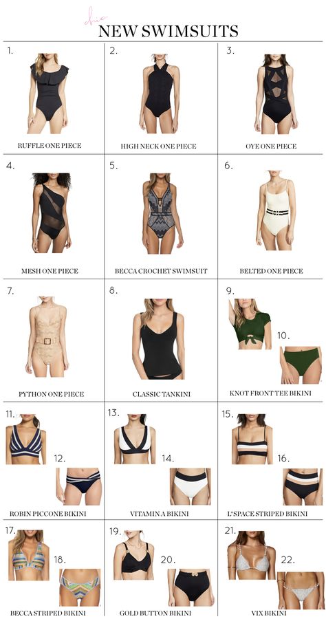 Sharing the best swimsuits for summer 2020, including everything from full coverage one-pieces to flattering bikinis and tankinis! Flattering Bikinis, Off The Shoulder Swimsuit, Busbee Style, Swimsuits 2020, Full Coverage Swimsuit, Summer Style Guide, Waist Cincher Corset, Swimsuit Brands, Corset Waist