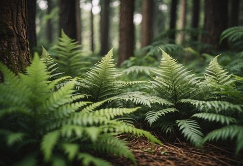 Garden Ideas Under Pine Trees: Creative Tips for Shade-Loving Plants - Dope Gardening Pine Tree Landscaping, Tree Landscaping, Christmas Fern, Shade Tolerant Plants, Tiered Garden, Moss Garden, Blue Spruce, Garden Bench, Landscape Trees