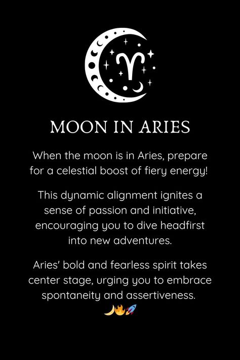 Moon in Aries info Aries Moon Aesthetic, Moon In Aries Aesthetic, Aries New Moon Ritual, New Moon Aries, Aries Vibes, Aries Full Moon, Moon Aries, New Moon In Aries, Aries Energy