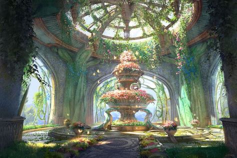 Anime Garden, Dnd Ideas, Location Inspiration, Environment Art, Fantasy City, Fantasy Castle, Fantasy Setting, Fantasy Places, Fantasy Art Landscapes