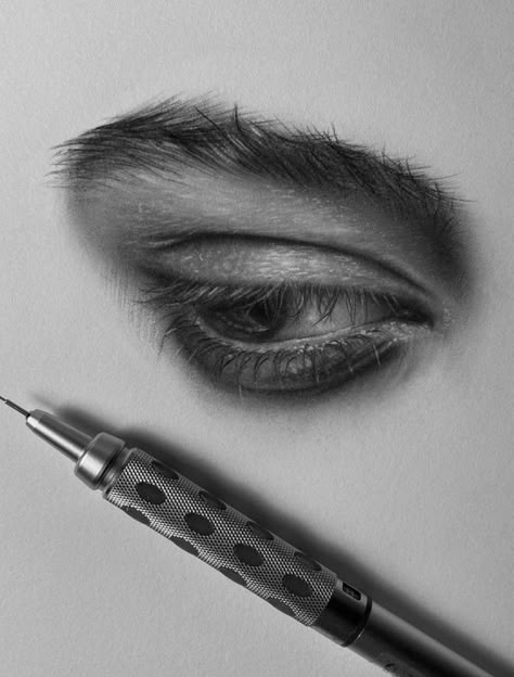 Realism Drawings, Easy Charcoal Drawings, Charcoal Eye, Pencil Sketch Portrait, Body Part Drawing, Pen Art Work, Camera Tattoo, Portraiture Drawing, Charcoal Art