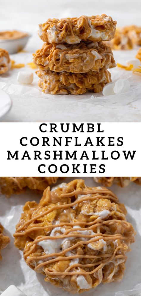 Cornflakes And Marshmallows, Cornflake Crumble Topping, Cornflake Marshmallow Treats, Recipes Using Cornflakes, No Bake Bake Sale Treats, No Bake Cookies Christmas, Holiday No Bake Treats, Corn Flakes Treats, Cute Thanksgiving Desserts Easy