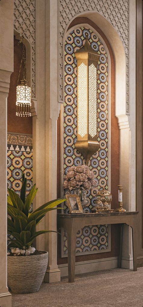 Andalusian Interior Design, Turkey Interior Design, Marocco Interior Design, Moroccan Entrance, Arabian Furniture, Morroco Architecture, Moroccan Majlis, Marocco Interior, Andalusian Architecture