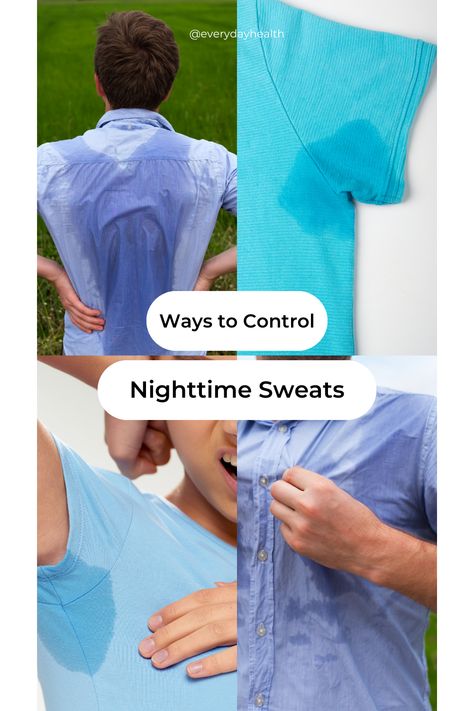 Treating Secondary Hyperhidrosis Daytime Tips to Cut Down on Nighttime Sweats Do you wake up at night sweating — even when it’s not hot? These tips can help. Excessive sweat is a challenging condition to live with — and if you experience excessive sweating primarily at night, it’s often a sign of what’s called secondary hyperhidrosis. How To Sweat Less, Sweating Man, Excessive Underarm Sweating, Stop Sweating, American Psychological Association, Sweat Gland, Excessive Sweating, Sleep Well, Medical Prescription