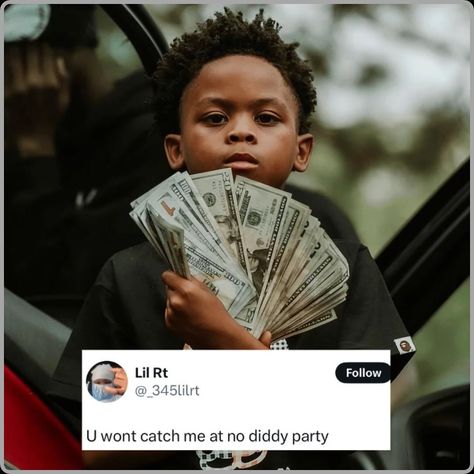 9-Year-Old Rapper Lil RT Says You Won’t Catch Him At Any Diddy Party! Who’s gonna invite him? 9-year-old rapper Lil RT, has joined the Diddy conversation, promising you will never catch him at any Diddy’s freak-offs. “U won’t catch me at no Diddy party,” the West Atlanta rapper wrote on X, formerly known as Twitter. The tweet has since gone viral, garnering reactions from netizens. “I pray he gets the right guidance,” someone commented. “My 9 yrs old he don’t know what a diddy party is... Cyberpunk Art, Hysterically Funny, I Pray, Don T Know, Funny Stuff, Really Funny, Cyberpunk, Party Invitations, Atlanta