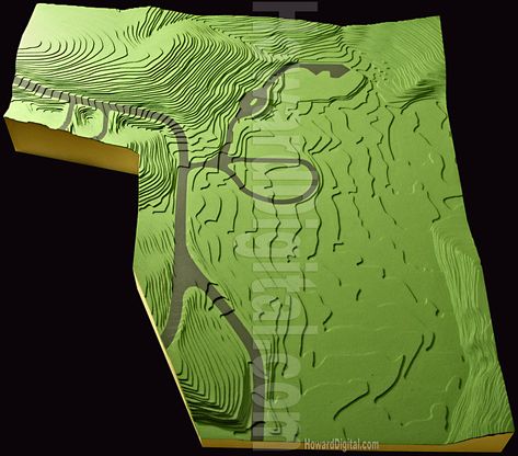 Phoenix Topographic Model - Goulder Residence Topographic Model - Howard Models Topographic Model, Architectural Animation, Topography Map, Landscape Model, Contour Map, Architecture Model Making, Model Maker, Topo Map, Relief Map