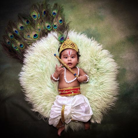 Our Little one Aditha Priyan in Krishna costume baby krishna photo shoot ideas Krishnastami Baby Photoshoot, Yashoda And Krishna Baby Photoshoot, Krishna Costume, Newborn Baby Quotes, Diy Baby Costumes, Daily Bible Verses, Baby Birthday Photoshoot, Baby Crafts Diy, Baby Boy Decorations