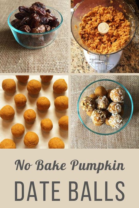 Pumpkin Date Balls, Whole 30 Date Balls, Pumpkin Date Recipes, Date Balls Healthy, Vegan Energy Balls Healthy, Dates Recipes Healthy, Date Treats, Energy Balls With Dates, Date Protein Balls