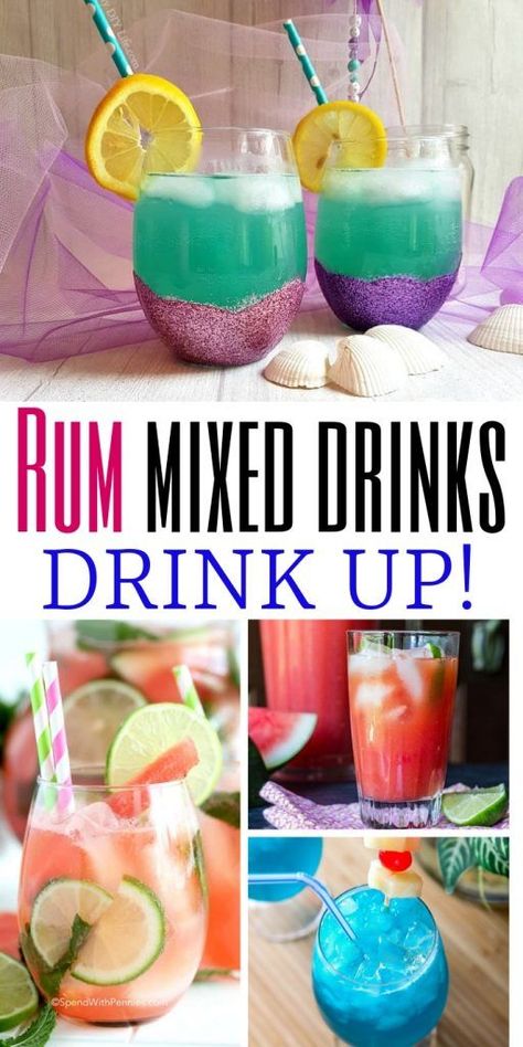 14 Must Make Rum Cocktails | The Best Rum Cocktails | Rum Cocktail Recipes | Easy Rum Cocktails | Rum Cocktails for a Crowd | #rum #rumcocktails #cocktails #summerdrinks #beachideas #girlstrip Classic Lime Margarita Recipe, Mixed Drink Ideas, Easy Rum Cocktails, Best Rum Cocktails, Cocktails For A Crowd, Rum Mixed Drinks, Rum Cocktails Easy, Best Vodka Cocktails, Lime Margarita Recipe