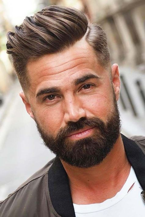 Combover Hairstyles, Faded Beard Styles, Comb Over Haircut, Mens Hairstyles With Beard, Gents Hair Style, Long Hair On Top, Beard Hairstyle, Men Haircut Styles, Cool Hairstyles For Men