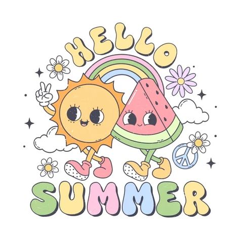 hello summer - Summer Vibes - T-Shirt | TeePublic Hello 2025, Smiley World, Ankle Bracelets Diy, Pixel Color, Instagram Highlights, Hello Summer, Ankle Bracelets, Summer Season, Hoodie Design