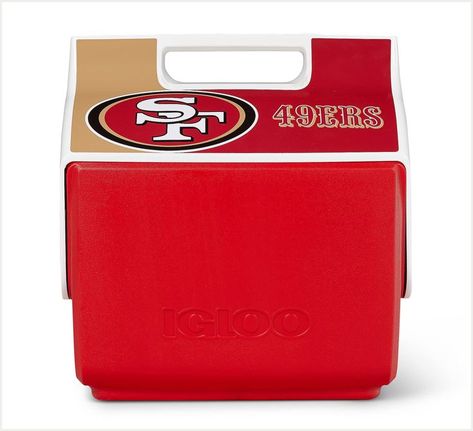 Igloo Limited Edition NFL 7 Qt Decorated Playmates 49ers Logo, San Francisco 49ers Logo, Nfl Football 49ers, Football 49ers, Camping Coolers, Igloo Cooler, Pack Up And Go, 49ers Fans, Cooler Box