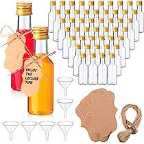 Alcohol Shot, Empty Liquor Bottles, Kraft Tags, Mini Liquor Bottles, Kraft Labels, Shots Alcohol, Mini Wine Bottles, Gold Caps, Christmas Party Favors