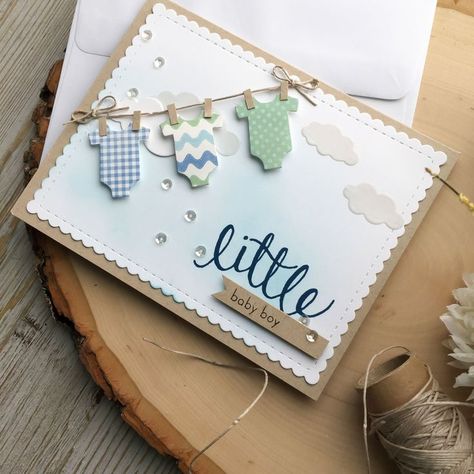 Handmade Baby Shower Cards, Homemade Baby Cards, Stampin Up Baby Shower Cards, Baby Cards Handmade Boy, Baby Shower Card Ideas, Baby Shower Cards Diy, Baby Card Ideas, Handmade Baby Cards, Baby Shower Cards Handmade