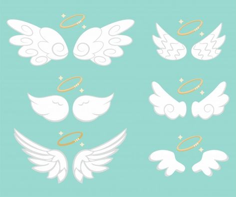 Cartoon Wings, Ali D'angelo, Angel Wings Drawing, Angel Vector, Wings Drawing, Angel Wings Tattoo, Gold Angel Wings, Ange Demon, Wings Tattoo