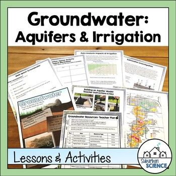 <p>This bundle of worksheets and activities is perfect for a high school environmental science or agriculture course and will introduce your high school students to groundwater management and aquifers.  Experiments, bell-ringers, homework and more are all included- they even get to build an aquifer model!  Students will also understand the need for groundwater sustainability while learning about the Ogallala aquifer and the Dust Bowl.</p><p></p><p>Topics include: groundwater v. surface water, us Aquifer Model, Environmental Science Lessons, Earth Space, Dust Bowl, Environmental Studies, Bell Ringers, High School Science, Surface Water, Remote Learning