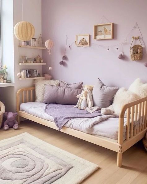 Minimal dopamine interior kids room that won the best award in interior by NESTIC HOME team . #nestichome #nestichomedecor #nestichomehousekeeping #bedroom #homedecoration #kitchendesign #sofa #room #homeinspo #furnituredesign #bedroomdecor #pillow #diningroom #bedcover #bedding #bedroomdesign #bedroominspo #bedroomideas Purple Childrens Bedroom, Lilac Toddler Room, Lavender Toddler Room, Lilac Kids Bedroom, Kids Purple Bedroom, Purple Toddler Bedroom, Kids Room Purple, Purple Toddler Room, Dopamine Interior