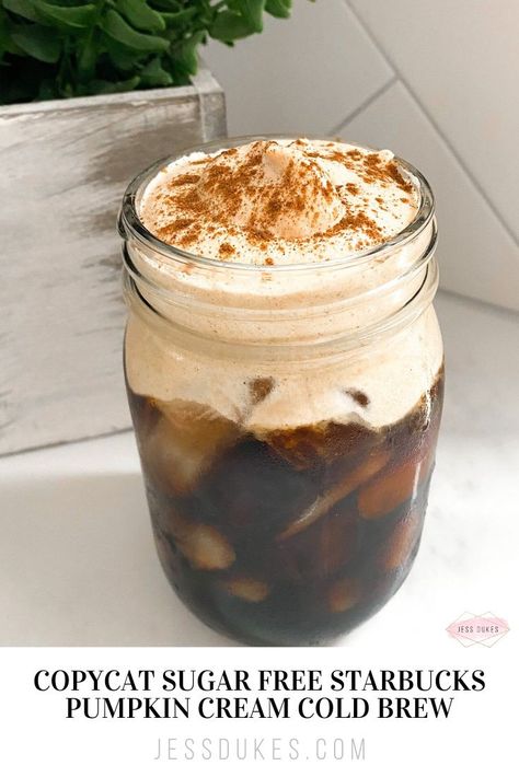 Starbucks Pumpkin Cream Cold Brew, Pumpkin Cream Cold Brew, Sugar Free Vanilla Syrup, Cream Cold Brew, Nespresso Recipes, Cold Brew Coffee Recipe, Cold Brew Recipe, Recipes Pumpkin, Healthy Starbucks