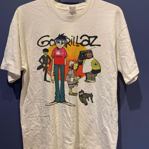 Vintage Gorillaz Band tees Gorrilaz Shirt, Gorillaz Shirt, Gorillaz Band, Band Tee Shirts, Vintage Band Tees, My Kind Of Love, August 19, Clothing Design, Vintage Band