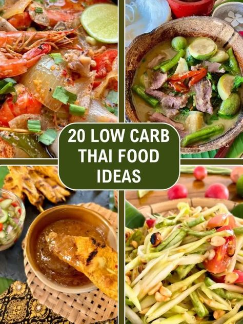 20 Low Carb Thai Food Ideas for Keto Diet Asian Low Carb Recipes, Low Calorie Thai Recipes, Thai Dinner Recipes, Thai Appetizer, Thai Food Recipes, Easy Thai Recipes, Healthy Thai Recipes, Vegetarian Noodles, Fresh Appetizers