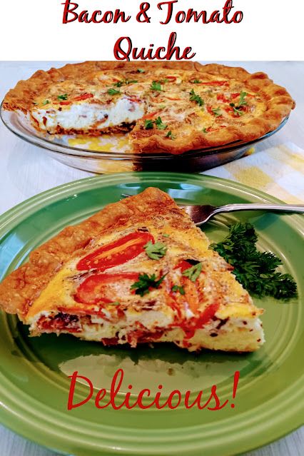 Quish Recipes, Bacon Quiche Recipe, Tomato Quiche, Onion Quiche, Tomato Breakfast, Delicious Quiche, Tomato Dishes, Breakfast Quiche Recipes, Quiche Recipes Easy