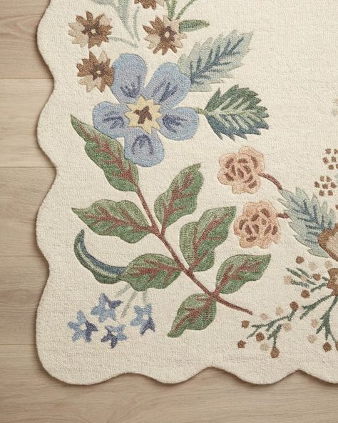 Rifle Paper Co. x Loloi Silhouette SIH-02 Floral / Botanical Area Rugs | Rugs Direct Cottage Rugs, Rag Rugs, Woodland Scene, Bird Motif, Antique Persian Rug, Strawberry Fields, Cream Rug, Rug Direct, S Design