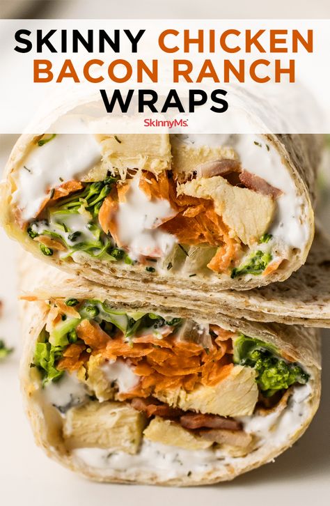 Skinny Chicken Bacon Ranch Wraps Bacon Ranch Wraps, Ranch Wraps, Chicken Wraps Healthy, Chicken Bacon Ranch Wrap, Brain Healthy Foods, What Is Healthy Food, Low Calorie Chicken, Healthy Foods To Make, Chicken Wrap Recipes