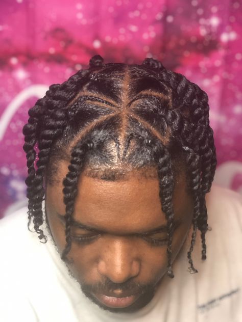 Plat Hairstyles, Plats Hairstyles, Mens Twists, Triangle Part Braids, Boy Braid Styles, Mens Twists Hairstyles, Hair Designs For Men, Twisted Braids, Hair Twists Black