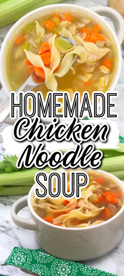 Chicken Noodle Soup Rotisserie, Soup For Colds, Stove Top Soup Recipes, Easy Homemade Chicken Noodle Soup, Quick Chicken Noodle Soup, Easy Chicken Noodle Soup Recipe, Stove Top Soup, Old Fashioned Home, Easy Chicken Noodle Soup