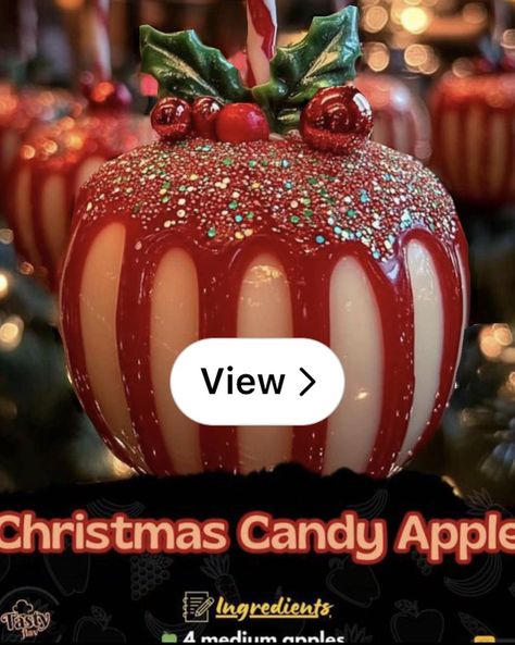 Lemon8 · 🍏 Christmas Candy Apple 🍏 · @Italia Love Grinch Candy Apples, Christmas Candy Apples, Candy Apples Diy, Christmas Apples, Candied Grapes, Candy Apple Recipe, How To Make Red, Candy Ornaments, Candy Apple