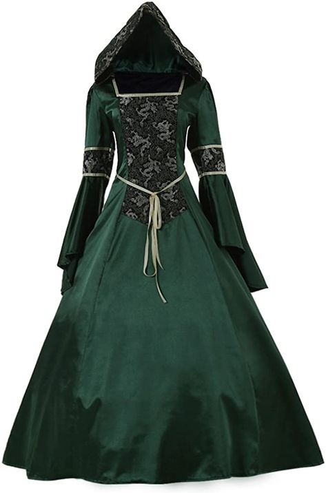 Green Victorian Dress, Gothic Victorian Dresses, Large Skirt, Lace Costume, Slim Bodycon Dress, Victorian Costume, Gothic Victorian, Satin Long Sleeve, Medieval Dress