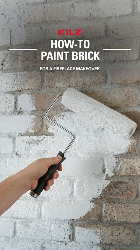 Kilz Paint, Painting Brick, House Painting Tips, Exterior Facade, New House Living Room, Fire Places, Crafts Room, Fireplace Makeover, Diy Crafts Room Decor