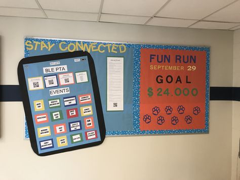 PTA bulletin board Pto News Bulletin Board, Pta Bulletin Board Ideas Welcome Back, Pta Bulletin Board Ideas, Pto Bulletin Board, Pta Bulletin Boards, Pta Board, Pta Ideas, Pta School, News Bulletin