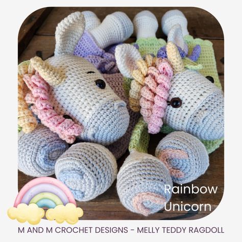 Rainbow Unicorn CAL Part 3 - M and M Crochet Designs Dear M, Bunny Lovey, M And M, 11 November, Lovey Blanket, Single Crochet Stitch, Spa Kit, Yarn Shop, Rainbow Unicorn