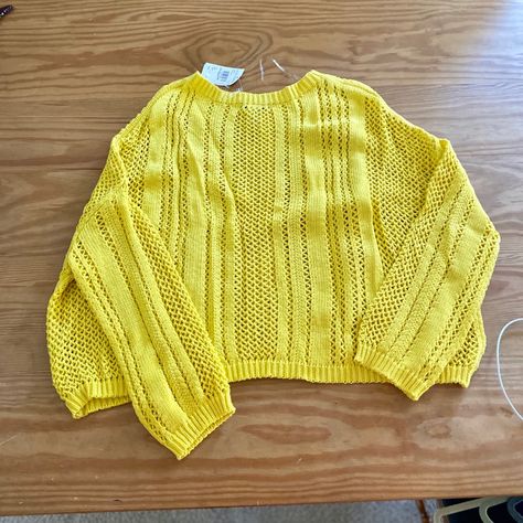 Airy Open Stitching Lends Breathable Comfort To This Sweet Sweater Knit From Vibrant Yarns. Crewneck Long Sleeves 100% Cotton Machine Wash, Dry Flat Imported Yellow Crewneck, Sweater Knit, Cotton Sweater, Knitted Sweaters, Scoop Neck, Sweaters For Women, Stitching, Long Sleeves, Yarn