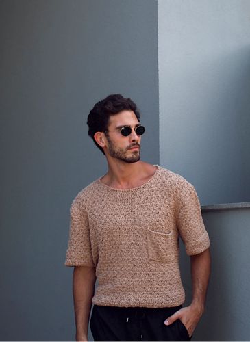 Ravelry: Knitted tee for him pattern by Samara Varella Sweater Sleeveless, Beach Crochet, Vest For Men, Tees Pattern, Knit Men, Beach Tops, Men's Knit, Samara, Summer Look