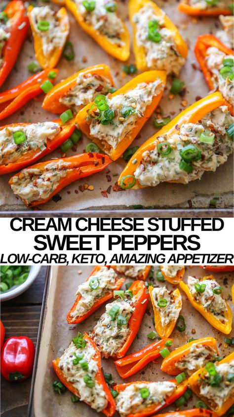 Grilled Stuffed Peppers Cream Cheese, Cheese Stuffed Sweet Peppers, Baby Bell Peppers, Cream Cheese Snacks, Cream Cheese Stuffed Peppers, Sweet Pepper Recipes, Grilled Appetizers, Pepper Sandwich, Bell Pepper Recipes