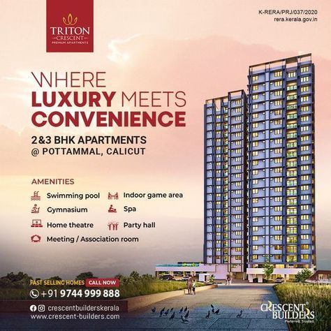 Luxury apartment in calicut Tuition Room, Swimming Pool Home, Real Estate Banner, Game Area, Real Estate Marketing Design, Real Estate Ads, Pool Home, Real Estates Design, Washing Machine In Kitchen