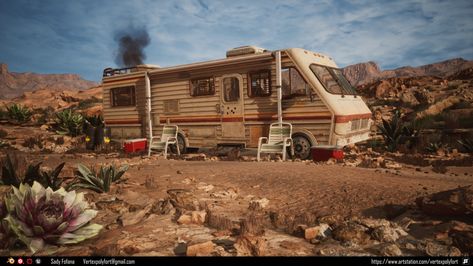 Breaking Bad House, Breaking Bad Episodes, Breaking Bad Art, Fleetwood Bounder, Bad Art, Substance Designer, Substance Painter, Succulent Plants, Unreal Engine