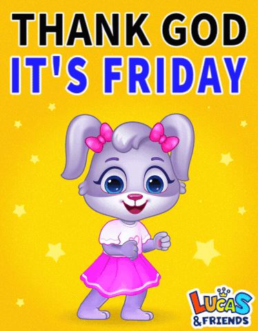 Happy Friday Gif, Thank God Its Friday, Friday Gif, Free Educational Apps, Friday Dance, Bunny Stuff, Celebration Balloons, Friday Blessings, Finally Friday