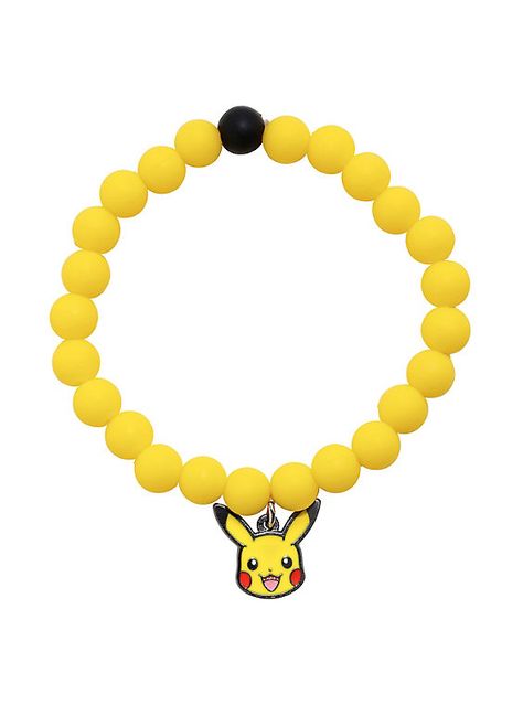 Pikachu Beads, Yellow Beaded Bracelet, Jewelry For Guys, Pokemon Jewelry, Goth Costume, Mermaid Birthday Cakes, Hot Topic Jewelry, Pokemon Shirts, Jewelry Goth