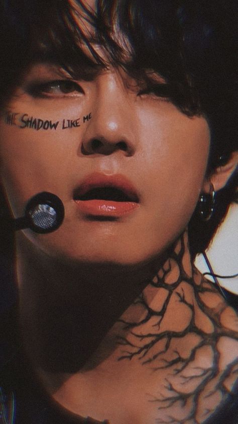 Taehyung Shadow Like Me, Taehyung The Shadow Like Me, Taehyung With Tattoos, The Shadow Like Me Taehyung, Kim Taehyung Tattoo Ideas, Kim Taehyung Tattoo, Bts Army Tattoo, Taehyung Tattoo, Tattoo Shadow