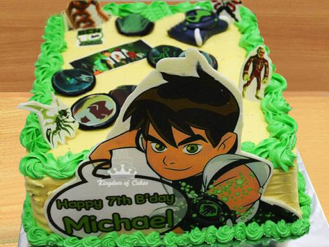 Order Online Ben 10 Cake for Kids | Unique Designer Birthday Cakes Delivery in Noida Ben 10 Birthday Cake, 10th Birthday Cakes For Boys, Ben 10 Cake, Ben 10 Party, Cake For Kids, Ben 10 Birthday, Island Cake, 10 Cake, 10 Birthday Cake