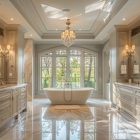 Luxury Bathroom Master, Transitional Style Bathroom, Transitional Bathroom Design, Neutral Bathroom Decor, Shower Area, Bathroom Design Trends, Dream Life House, Master Bath Remodel, Classic Bathroom