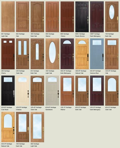 Types Of Doors Exterior, Front Door Types, Door Types Interior, Types Of Doors Interior, Provia Doors, Entry Door Ideas, Type Of Doors, Classic Door Design, Cpvc Fittings