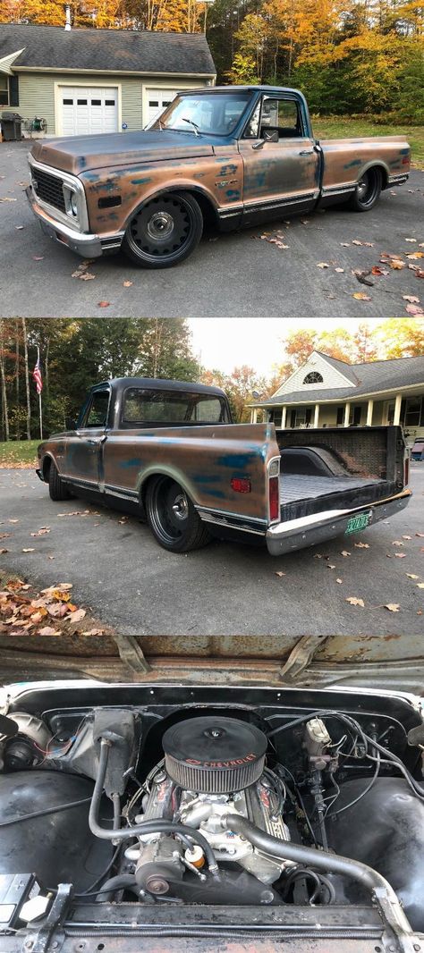 nicely customized 1972 Chevrolet C 10 pickup vintage C10 Trucks For Sale, Chevy C10 Custom, 1967 Chevy Truck, Vintage Trucks For Sale, Custom Trucks For Sale, 67 72 Chevy Truck, Lowrider Trucks, Sport Truck, Car Dent