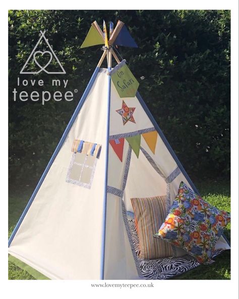 Childrens Teepee, Teepee Play Tent, Large Floor Cushions, Kids Teepee, Kids Teepee Tent, Blue Floor, Teepee Kids, Teepee Tent, Handmade Uk