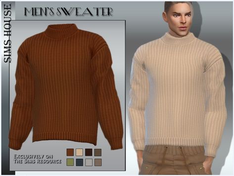 Male Jumper, Sims 4 Men Clothing, Male Sweaters, Men Mode, Male Clothing, Los Sims, Winter Outfits Men, Autumn Clothes, Ice Age