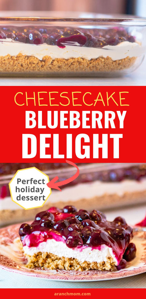 Blueberry cheesecake dessert on a plate Blueberry Pie Tarts, Ww Blueberry Cheesecake Parfait, Blueberry Icebox Pie, Canned Blueberry Pie Filling Recipes Easy, Fresh Blueberry Pie Filling, Blueberry Desserts Cream Cheese, Blueberry Recipes Dessert Summer, Blueberry Delight Recipe Graham Crackers, Cream Cheese Blueberry Pie