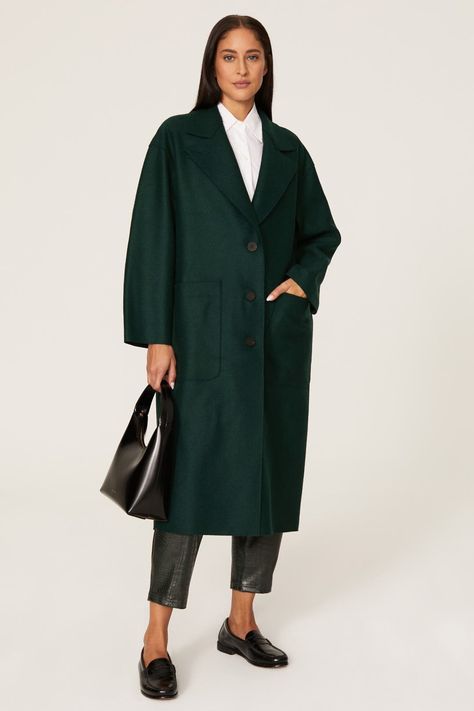 Rent Great Wool Coat by Harris Wharf London for $160 only at Rent the Runway. Harris Wharf London, Rent The Runway, Green Coat, Green Wool, Faux Leather Pants, Coat Fashion, Wool Coat, Hobo Bag, Nun Dress